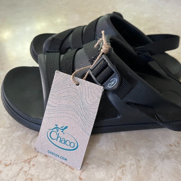 NWT Chaco Sz 4 Kids Chillos Sport Sandals in Black Adjustable Fit - Picture 3 of 7